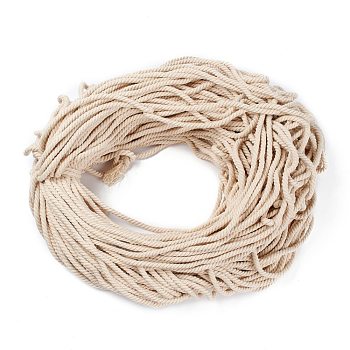 Cotton Thread Cords, 3-Ply, For Jewelry Making, Antique White, 5~5.8mm, 109.4 yard(100m)/bundle