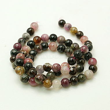 Natural Tourmaline Beads strands(G-C068-6mm-8)-2