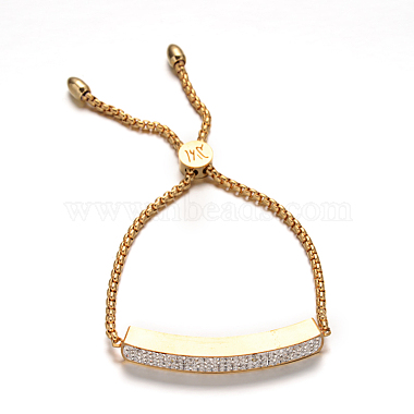 Rectangle Golden Tone 304 Stainless Steel Polymer Clay Rhinestone Pendant Necklaces(SJEW-F116-07A)-5