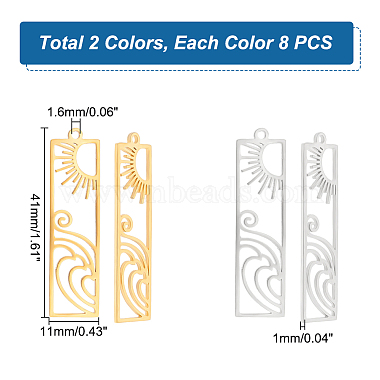 8Pcs 2 Colors 201 Stainless Steel Pendants(STAS-UN0044-21)-4