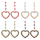 4 Pairs 4 Colors Rhinestone Hollow Heart Dangle Stud Earrings(EJEW-AN0004-17)-1