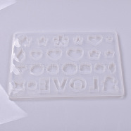 Silicone Molds, Resin Casting Molds, For UV Resin, Epoxy Resin Jewelry Making, Mixed Shapes & Word Love, White, 197x252mm(DIY-F037-D01)