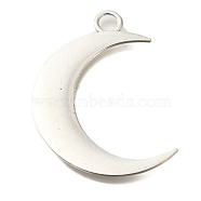 Tibetan Style Alloy Pendants, Cadmium Free & Lead Free, Moon, Antique Silver, 45x30x1.5mm, Hole: 4mm(FIND-G078-23AS)