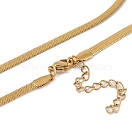 Ion Plating(IP) 201 Stainless Steel Chain Necklaces, Snake Chains, Real 18K Gold Plated, 15.87 inch(40.3cm)(NJEW-P309-30G)