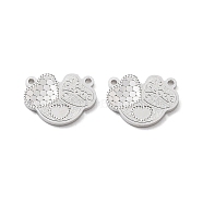 Rhodium Plated 925 Sterling Silver Charms, Triple Heart with Word Love Charm, Textured, Real Platinum Plated, 10.5x13.5x1.2mm, Hole: 1mm(STER-C003-10P)