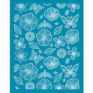 Silk Screen Printing Stencil, for Painting on Wood, DIY Decoration T-Shirt Fabric, Flower, 100x127mm(DIY-WH0341-364)
