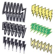 36Pcs 6 Style Lightning Bolt Polyester Computerized Embroidery Iron on Patches, Appliques, Mixed Color, 55~105x17~40x1mm, 6pcs/style(PATC-FG0001-14)