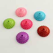 Opaque Acrylic Flower Bead Caps, Apetalous, Mixed Color, 26x7mm, Hole: 3mm(X-SACR-Q099-M18)