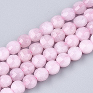 Natural Madagascar Rose Quartz Beads Strands, Faceted, Flat Round, 6~6.5x4~5mm, Hole: 1mm, about 61~67pcs/strand, 14.9 inch~15.1 inch(X-G-T108-50)