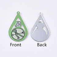 Acrylic Pendants, PVC Printed on the Front, Film and Mirror Effect on the Back, teardrop, with Constellation, Sagittarius, Sagittarius, 29.5x18x2mm, Hole: 1.5mm(X-OACR-S035-16A)