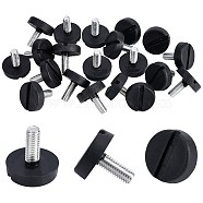 Gorgecraft 20Pcs Adjustable Plastic Screw with Iron Findings, Black, 21x20.5mm, pin: 5.5mm, 20pcs(FIND-GF0002-18C)