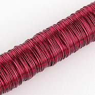 Round Iron Wire, Cerise, 24 Gauge, 0.5mm, about 164.04 Feet(50m)/roll, 10 rolls/set(MW-S001-07)