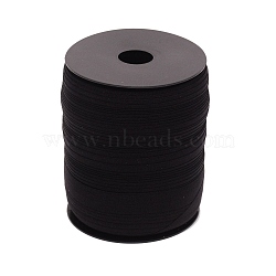 Nylon Elasticity Ribbon, with Plastic Scroll for Home Decoration, Wrapping Gifts & DIY Crafts Decorative, Black, 5/8 inch(15mm), about 109.36 Yards(100m)/Roll(OCOR-WH0063-66B)