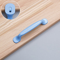 Spray Painted Aluminium Alloy Drawer Pull Handles, with PU Leather Inlayed, Cabinet Pulls Handles for Drawer, Doorknob Accessories, Cornflower Blue, 130x20x24mm, Hole Center: 96mm(CABI-PW0001-017A-04)