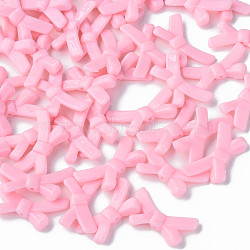 Opaque Acrylic Beads, Bowknot, Pink, 20x34x5.5mm, Hole: 1.8mm, about 435pcs/500g(MACR-S373-126-A07)