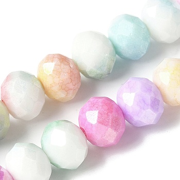 Electroplate Glass Beads Strands, Rondelle, Faceted, Mixed Color, 10x8mm, Hole: 1.4mm, 15.75''(40cm)