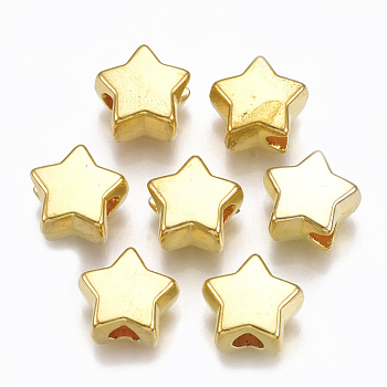 CCB Plastic Beads, Star, Golden, 12x12.5x7mm, Hole: 3.5mm