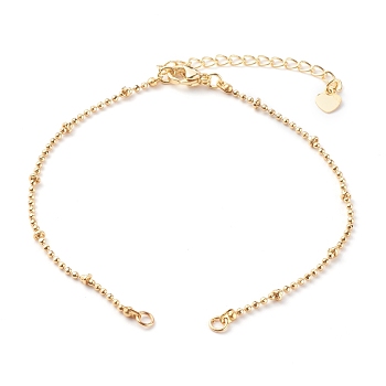 Brass Ball Chain Anklets Making, with Chain Extender, Golden, 8-1/8 inch(20.5cm)