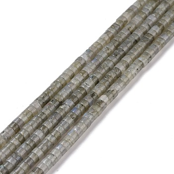 Natural Labradorite Beads Strands, Flat Round, 4x2mm, Hole: 1mm, about 169pcs/strand, 14.96''(38cm)