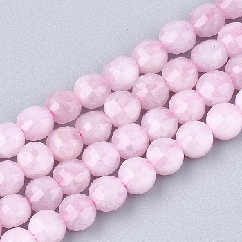 Natural Madagascar Rose Quartz Beads Strands, Faceted, Flat Round, 6~6.5x4~5mm, Hole: 1mm, about 61~67pcs/strand, 14.9 inch~15.1 inch