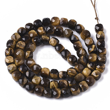 Natural Tiger Eye Chip Beads Strands(G-R460-040)-2