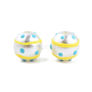 Spot Pattern Opaque ABS Plastic Imitation Pearl Enamel Beads(KY-G020-02D)-2