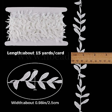15 Yards Lace Embroidery Polyester Ribbons(SRIB-GF0001-05)-2
