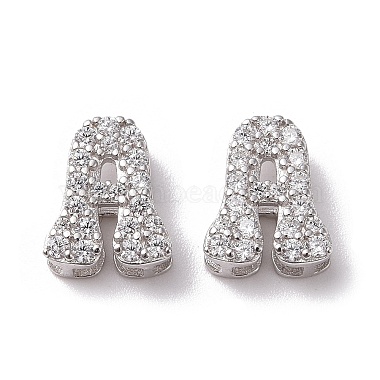 Letter A Cubic Zirconia Beads