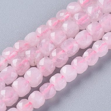 Cube Rose Quartz Beads