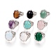 Adjustable Natural & Synthetic Mixed Stone Rings(RJEW-O033-G-1)-1