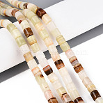 Natural Green Banded Calcite(Afghan Jade) Beads Strands, Column, 6~6.5x6~6.5mm, Hole: 1.2mm, about 61~62pcs/strand, 15.16~15.39''(38.5~39.1cm)(G-T141-94A)