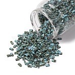 MIYUKI Half TILA Beads, Japanese Seed Beads, 2 Hole, (HTL4514) Opaque Turquoise Blue Picasso, 5x2.3x1.9mm, Hole: 0.8mm, about 12500pcs/500g(SEED-MY05-HTL4514)
