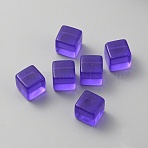 Transparent Acrylic Beads, No Hole, Cube, Blue Violet, 10x10x10mm(OACR-WH0038-01A)