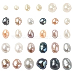 40Pcs 4 Colors Natural Cultured Freshwater Pearl Beads, Two Sides Polished, Mixed Dyed and Undyed, Mixed Color, 6~8x5.5~6.5mm, Hole: 0.6mm, 10pcs/color(PEAR-YW0001-06)