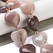 Natural Purple Aventurine Beads Strands, Heart, with Seed Beads, 19~19.5x20x10mm, Hole: 1.5mm, about 17pcs/strand, 15.75 inch(40cm)(G-C150-A22-01)