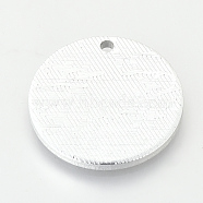 Eco-Friendly Aluminium Pendants, Laser Cut Pendants, Silver, 29x2~2.5mm, Hole: 2mm(ALUM-Q001-34B)