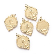 Ion Plating(IP) 304 Stainless Steel Pendants, with Jump Rings, Oval with Virgin Mary, Golden, 25x18.5x2mm, Hole: 4.5mm(STAS-F256-010G)