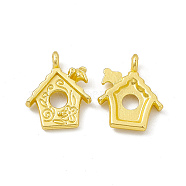 Rack Plating Alloy Pendants, Cadmium Free & Lead Free & Nickle Free, House Charms, Matte Gold Color, 17.5x13.5x2.8mm, Hole: 2.2mm(FIND-G045-42MG)