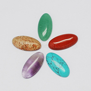 Gemstone Cabochons, Mixed Stone, Oval, Mixed Color, 30x15x6mm(G-S051-1)