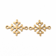 201 Stainless Steel Connector Charms, Christmas Snowflake Links, Golden, 14x18x1mm, Hole: 1.5mm(STAS-K251-097G)