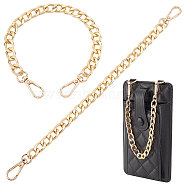 Elite Aluminum Curb Chain Bag Shoulder Straps, with Alloy Swivel Clasps, for Bag Replacement Accessories, Golden, 30.5cm, 2pcs/box(FIND-PH0010-39G)