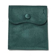 Velvet Jewelry Pouches, Jewelry Gift Bags with Snap Button, for Ring Necklace Earring Bracelet Storage, Rectangle, Dark Cyan, 11.9x11x0.2cm(ABAG-K001-01D-02)