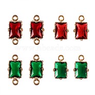 DIY Jewelry Making Finding Kit, Including Brass Cubic Zirconia Charm Link Connectors & Pendants, Rectangle, Colorful, 8Pcs/set(JX169A)