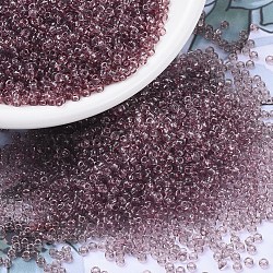MIYUKI Round Rocailles Beads, Japanese Seed Beads, 11/0, (RR142) Transparent Smoky Amethyst, 2x1.3mm, Hole: 0.8mm, about 1111pcs/10g(X-SEED-G007-RR0142)