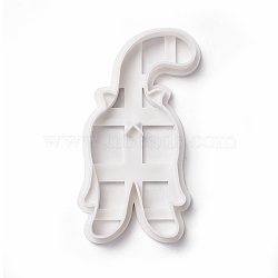 PP Plastic Cookie Cutters, Cat Shapes, White, 96x50.5x10.5mm(DIY-I093-05)