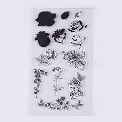 Silicone Stamps, for DIY Scrapbooking, Photo Album Decorative, Cards Making, Flower Theme, Clear, 20~56x11~80mm(X-DIY-L010-Y77)