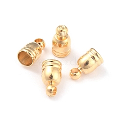 Brass Cord End Cap for Jewelry Making, Long-Lasting Plated, Column, Real 24K Gold Plated, 9x5mm, Hole: 1.6mm, Inner Diameter: 4mm(X-KK-O139-14A-G)