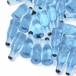 Resin Cabochons, Liquor/Bottle, Light Sky Blue, 26x9~11mm(CRES-T005-121F)