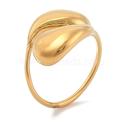 Open 304 Stainless Steel Finger Rings for Women, Teardrop, Golden, 15mm, Inner Diameter: 18mm(RJEW-B070-01G)