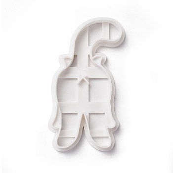 PP Plastic Cookie Cutters, Cat Shapes, White, 96x50.5x10.5mm